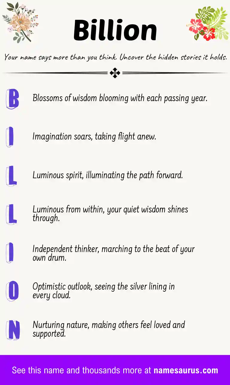 Acrostic poem about Billion.