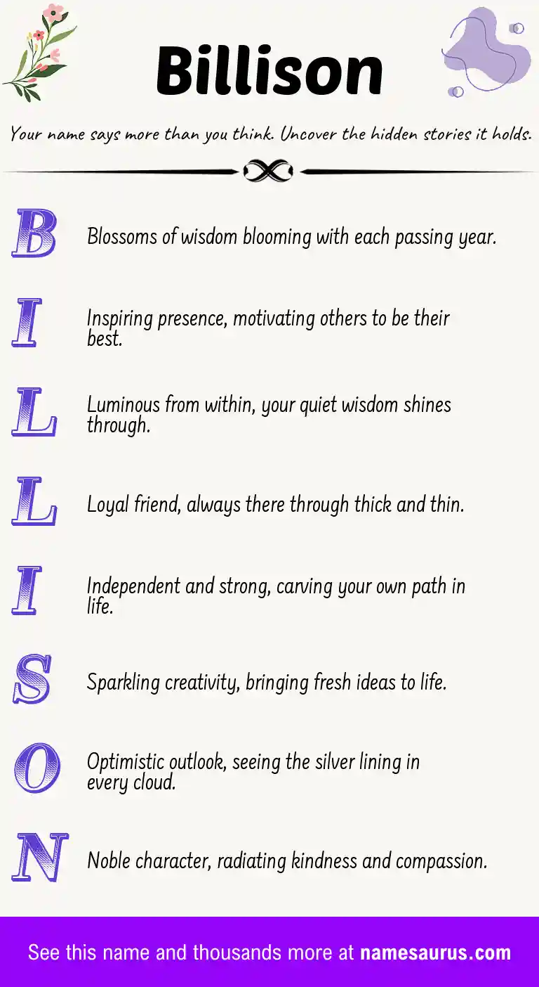 Acrostic poem about Billison.