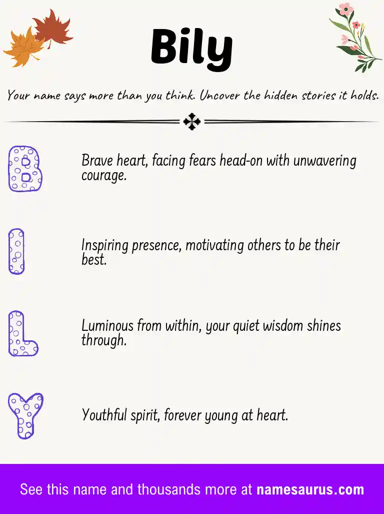 Acrostic poem about Bily.