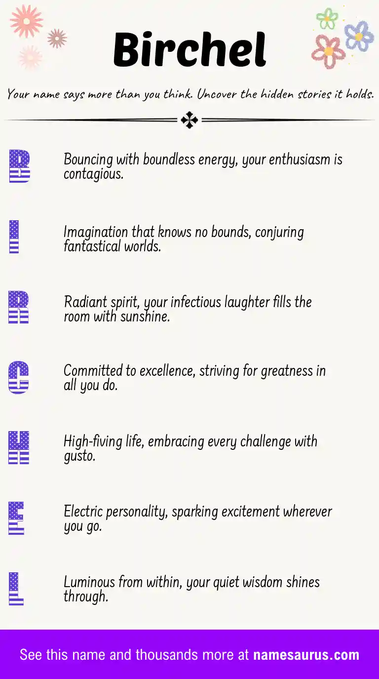 Acrostic poem about Birchel.