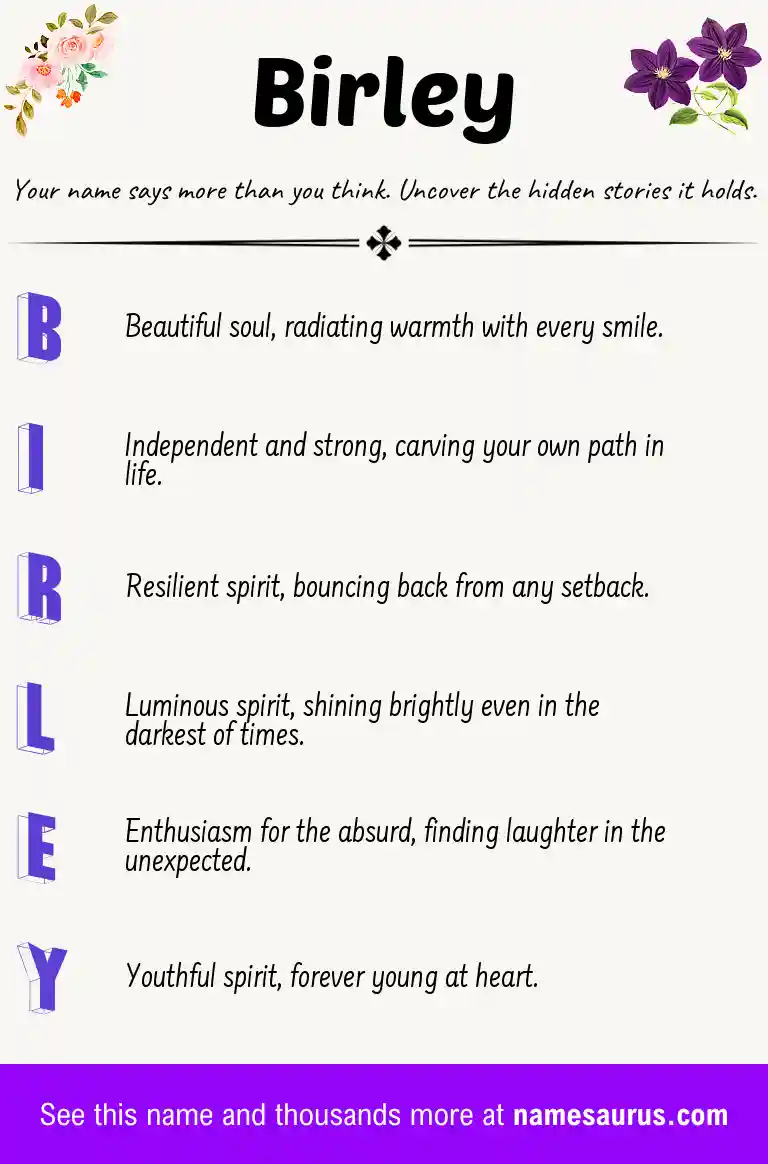 Acrostic poem about Birley.