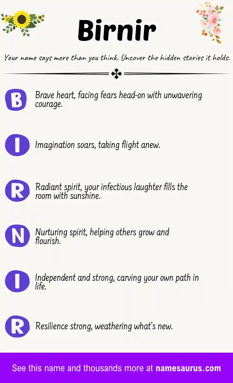 Acrostic poem about Birnir.