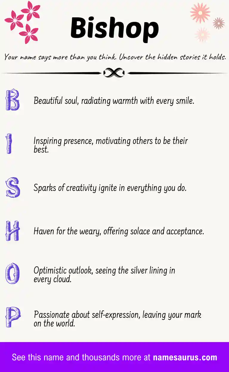 Acrostic poem about Bishop.