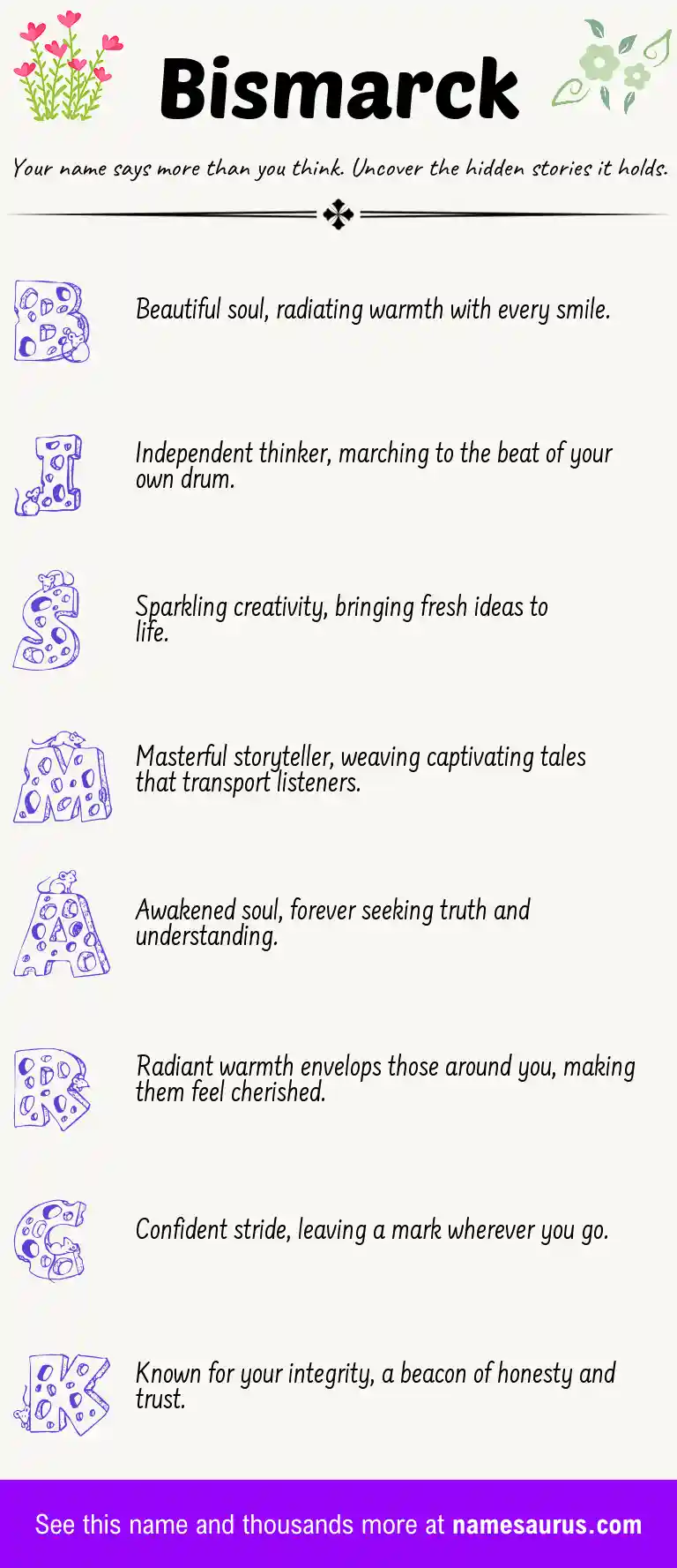 Acrostic poem about Bismarck.