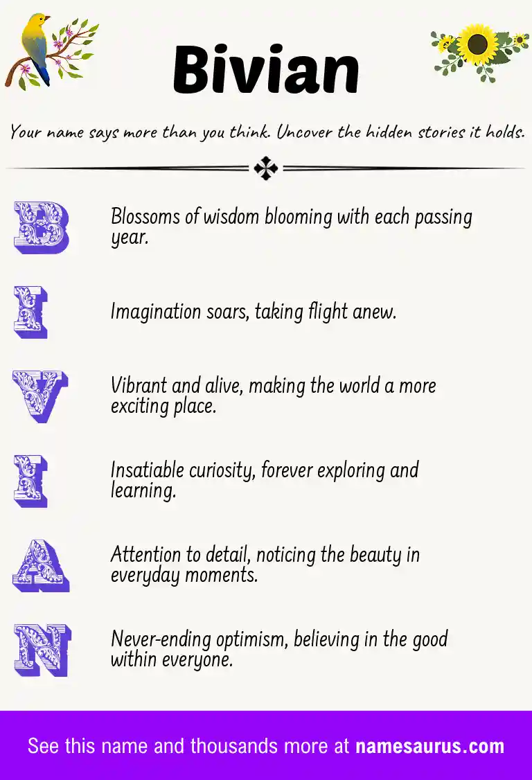Acrostic poem about Bivian.