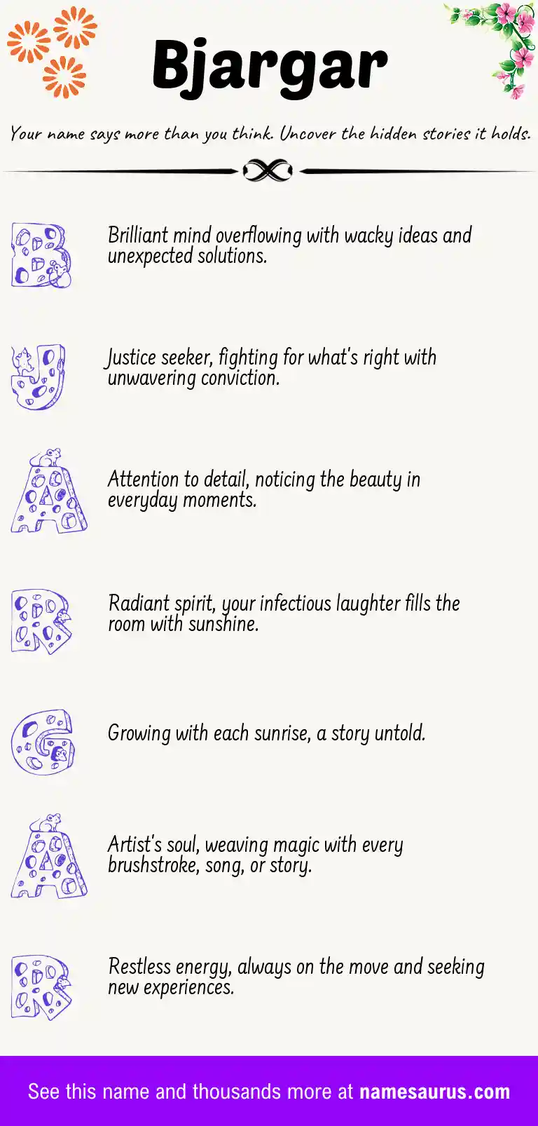 Acrostic poem about Bjargar.