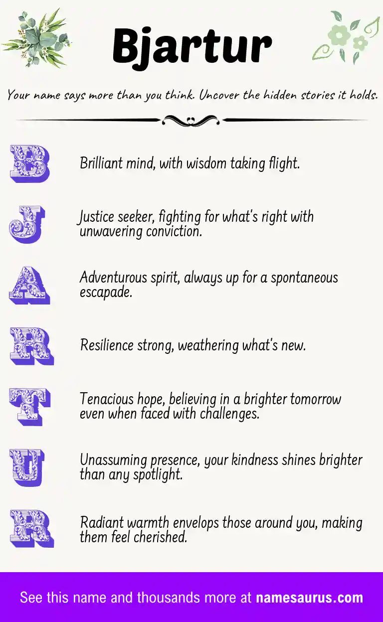 Acrostic poem about Bjartur.