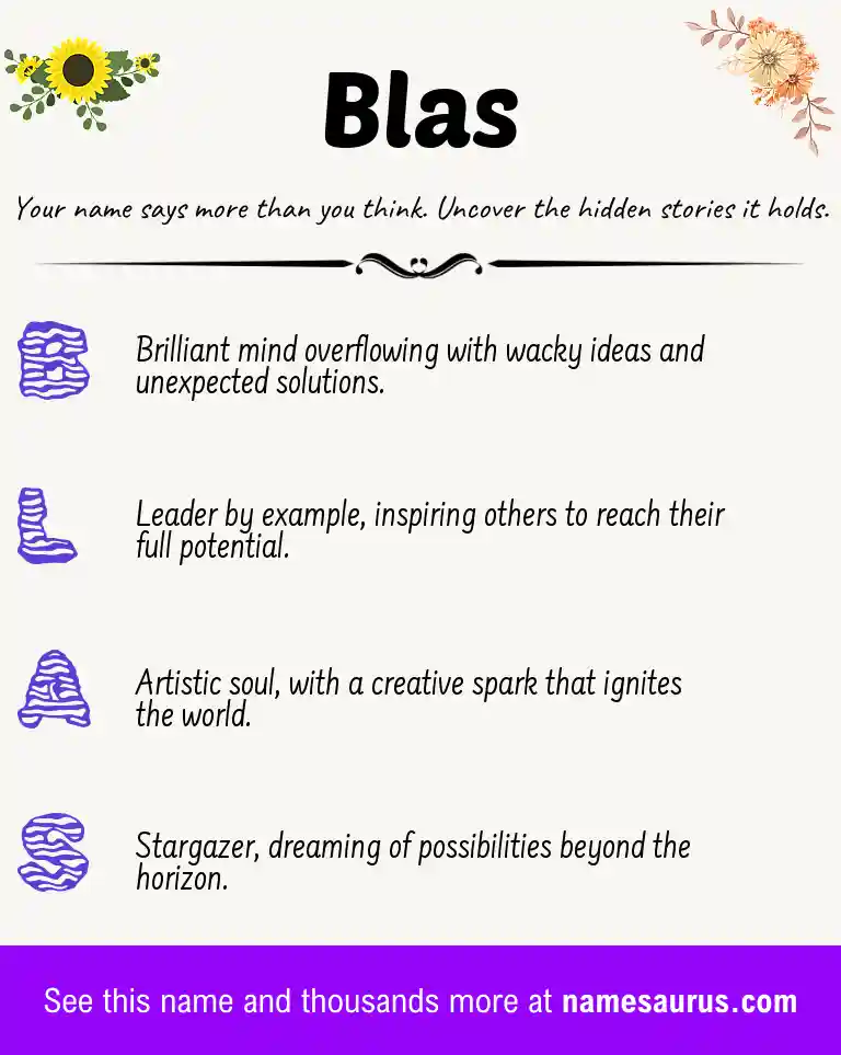 Acrostic poem about Blas.
