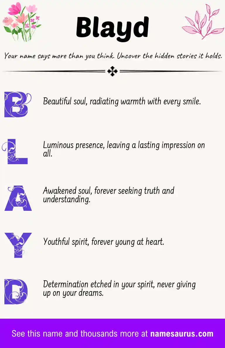 Acrostic poem about Blayd.