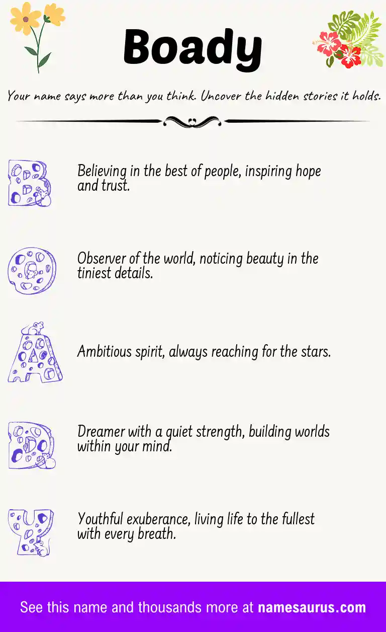 Acrostic poem about Boady.