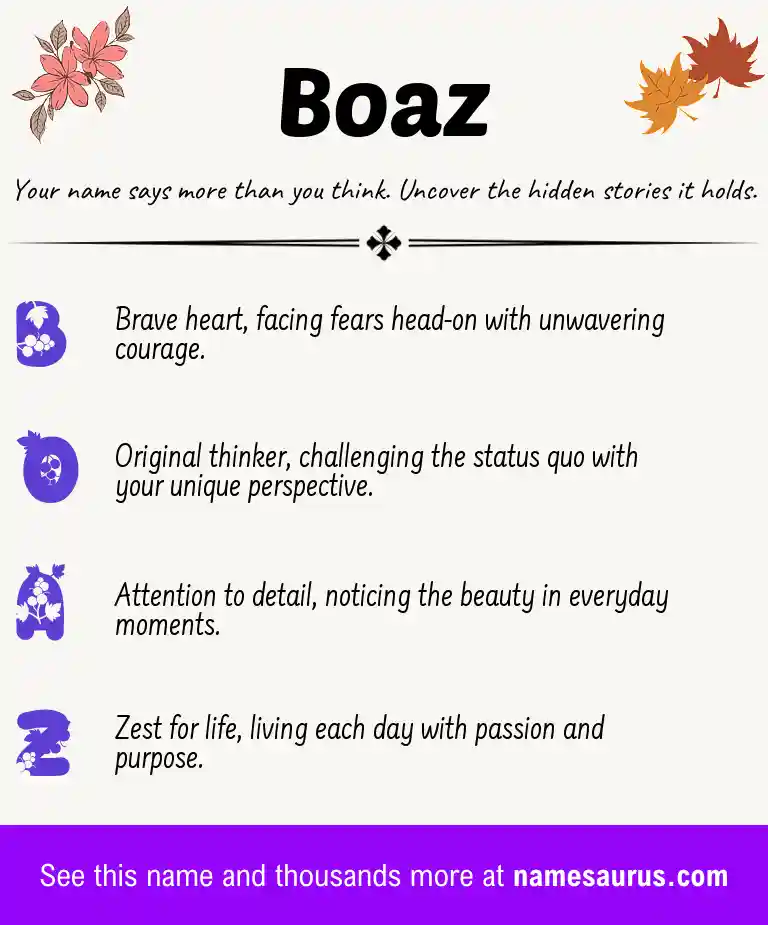 Acrostic poem about Boaz.