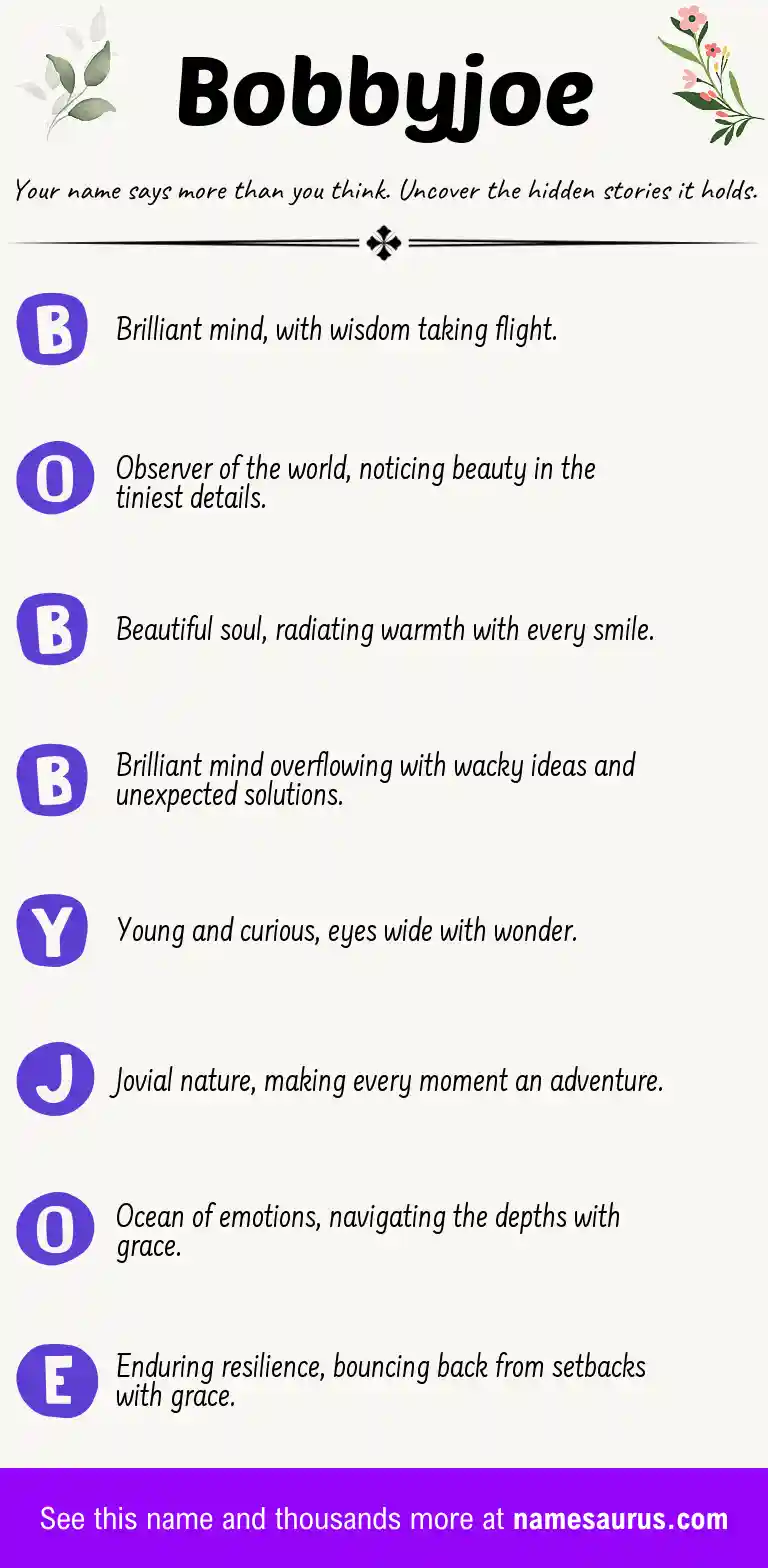 Acrostic poem about Bobbyjoe.