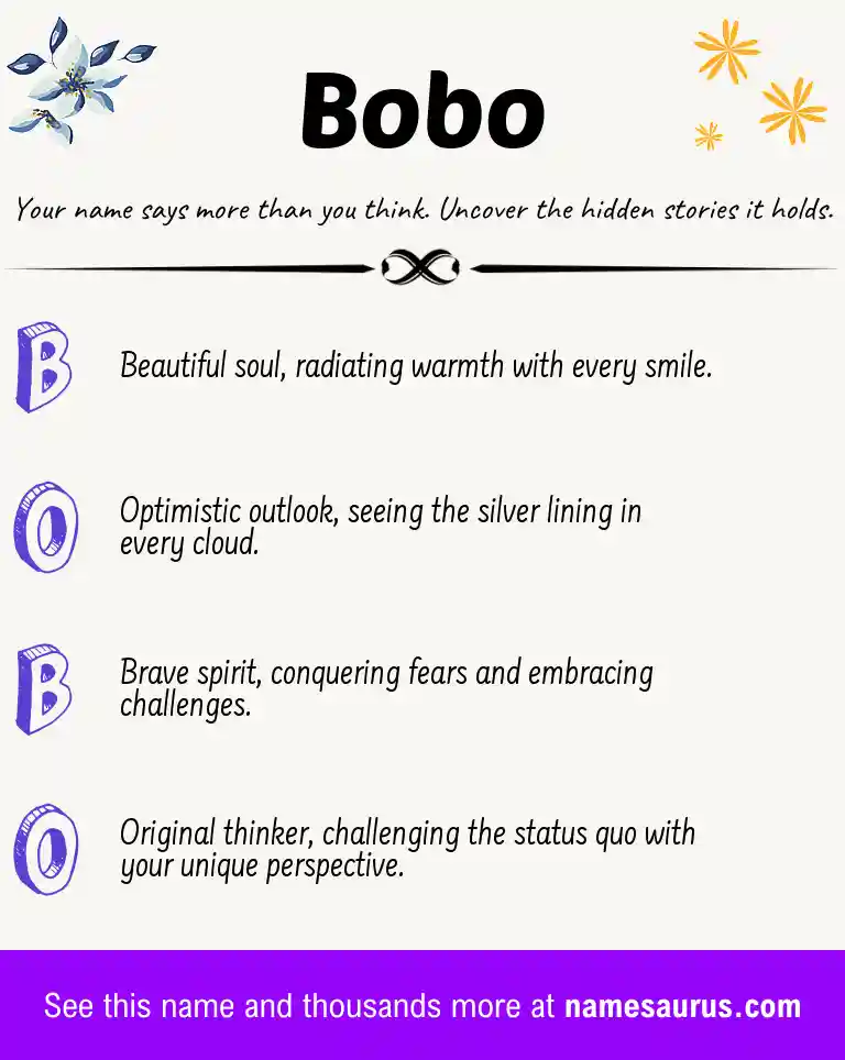 Acrostic poem about Bobo.