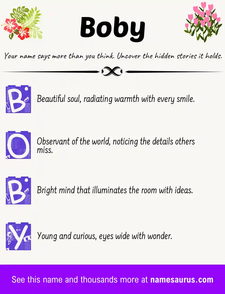 Acrostic poem about Boby.