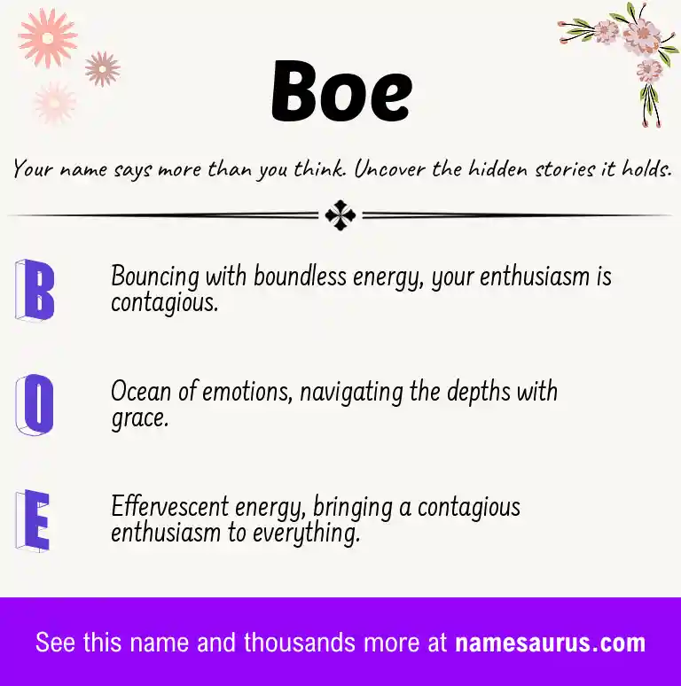 Acrostic poem about Boe.