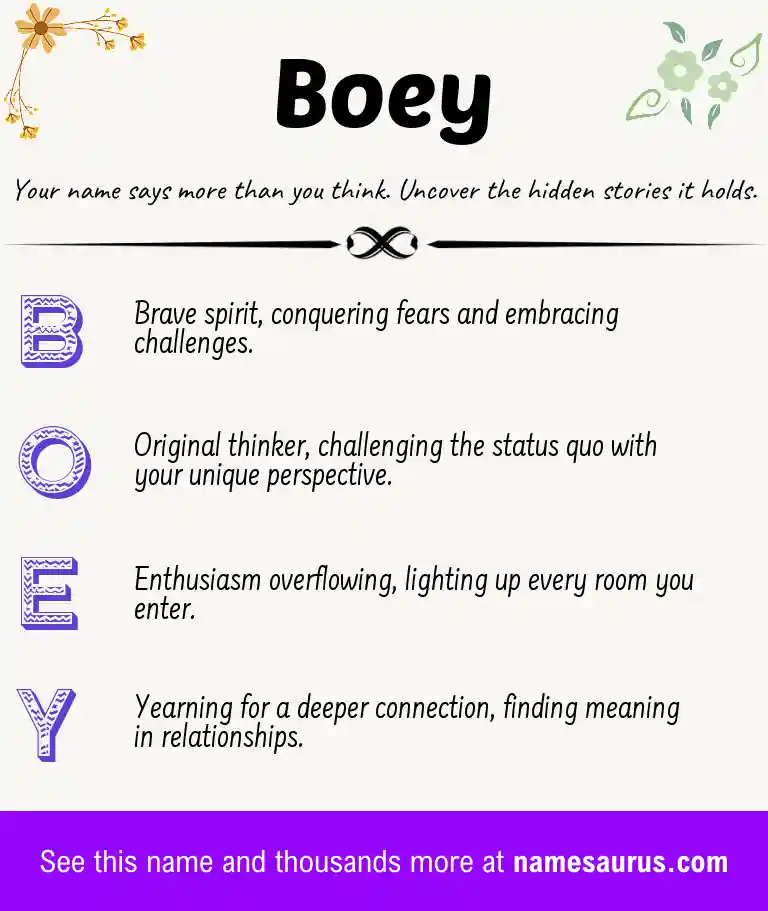 Acrostic poem about Boey.