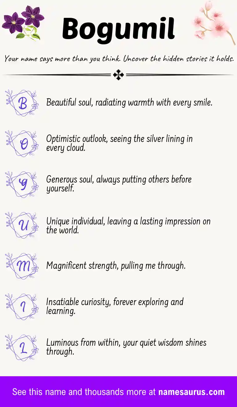 Acrostic poem about Bogumil.