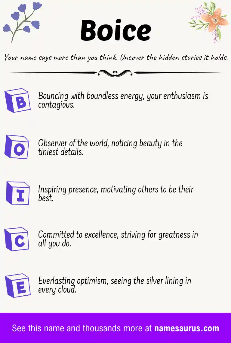Acrostic poem about Boice.