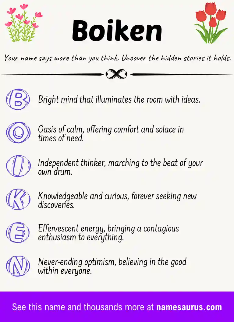 Acrostic poem about Boiken.