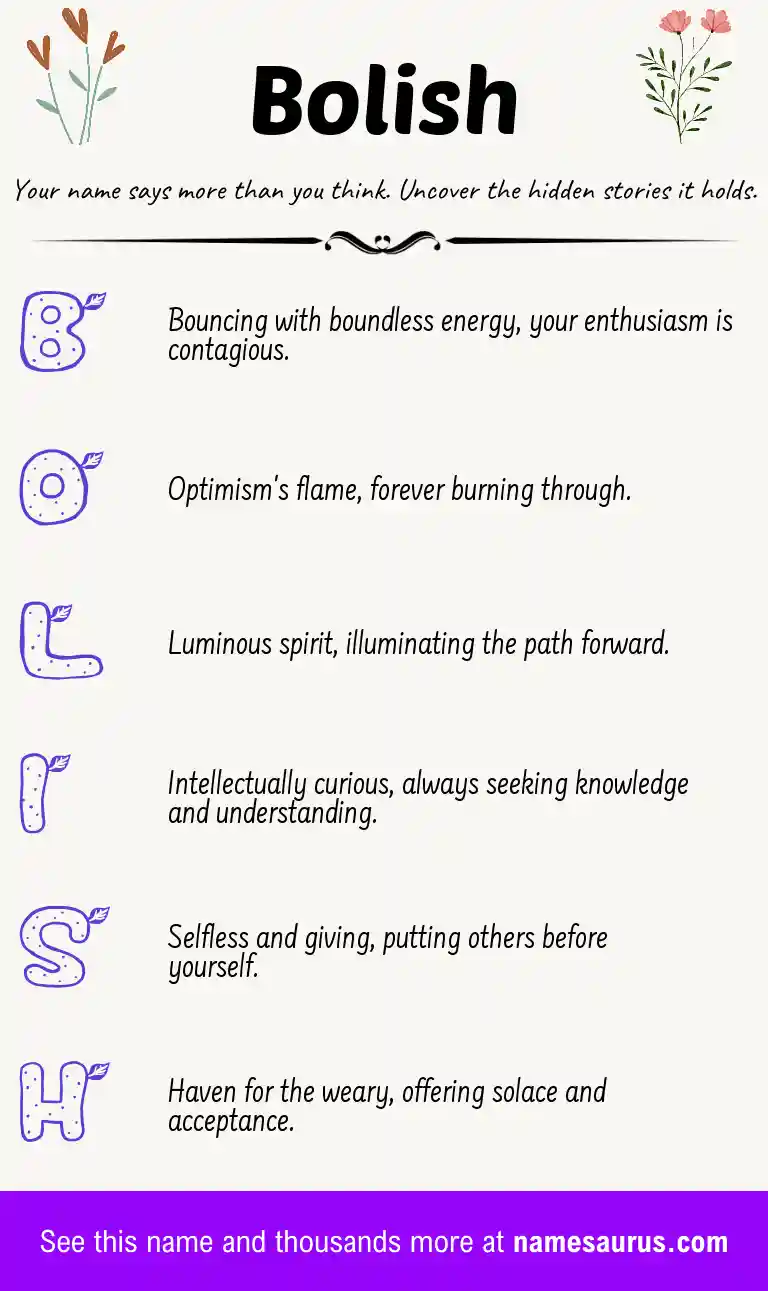 Acrostic poem about Bolish.