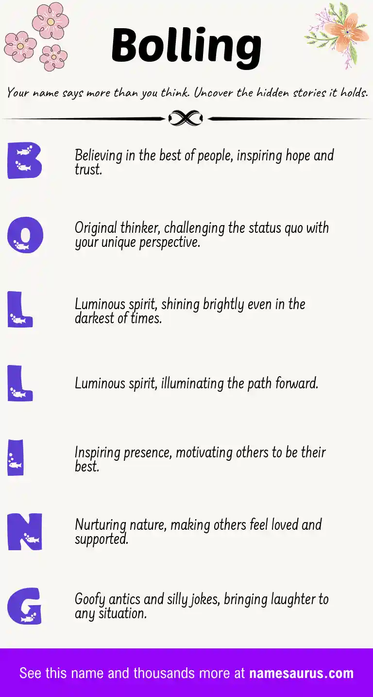 Acrostic poem about Bolling.