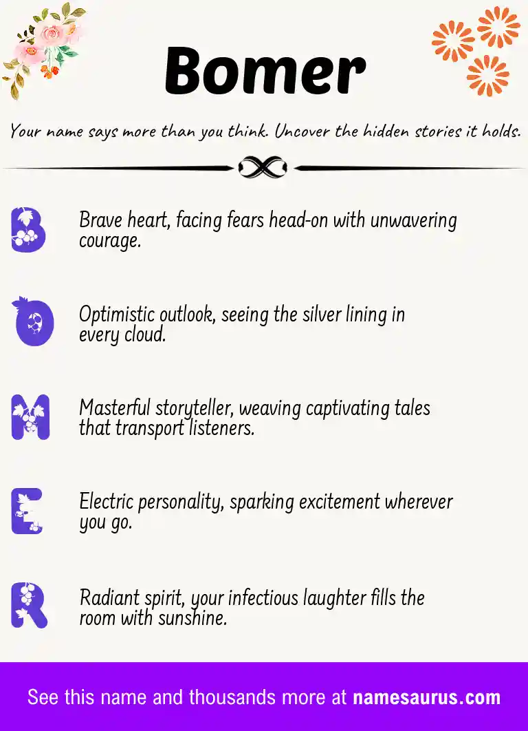 Acrostic poem about Bomer.