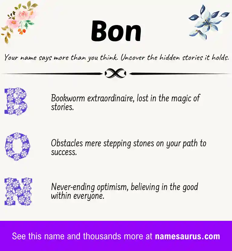 Acrostic poem about Bon.