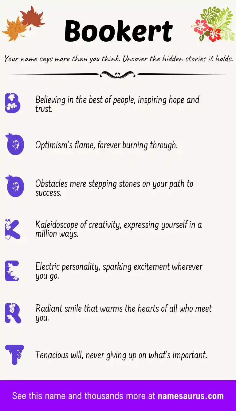 Acrostic poem about Bookert.
