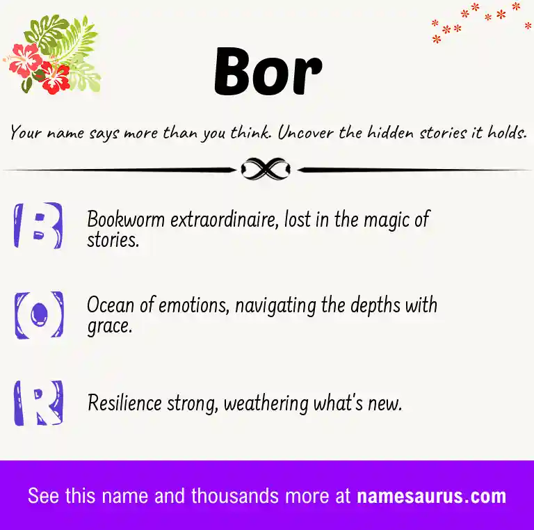 Acrostic poem about Bor.