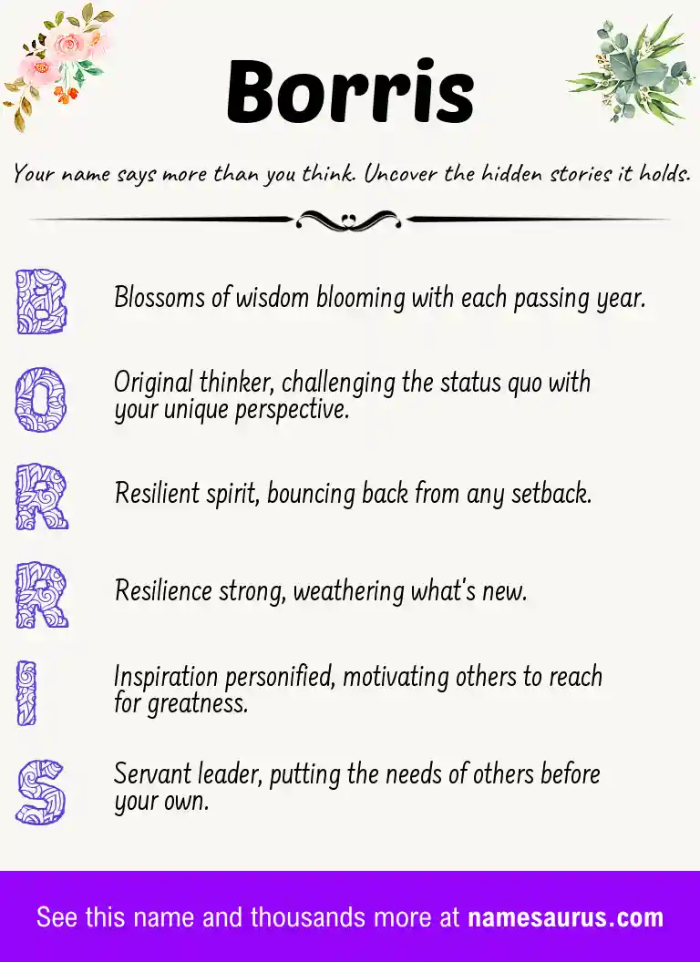Acrostic poem about Borris.