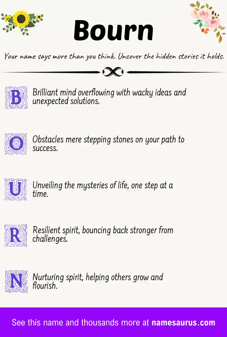 Acrostic poem about Bourn.