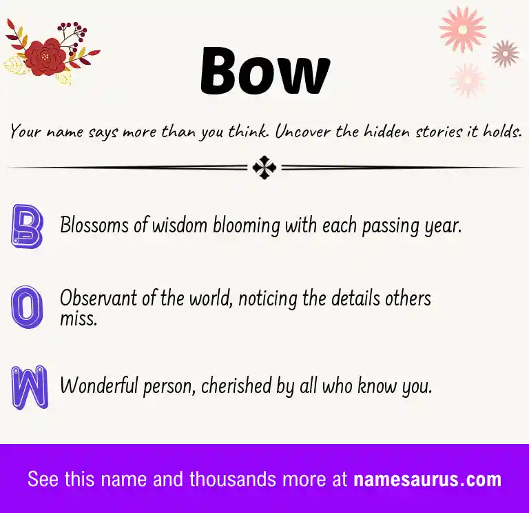 Acrostic poem about Bow.
