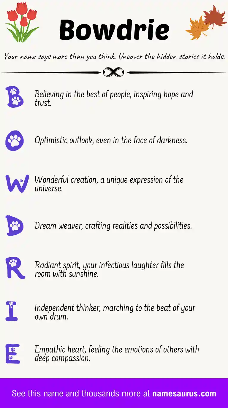 Acrostic poem about Bowdrie.