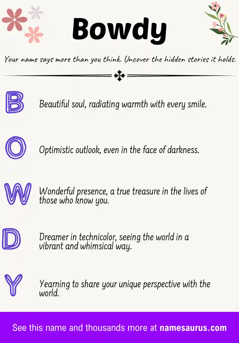 Acrostic poem about Bowdy.