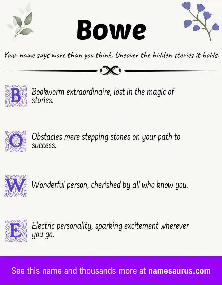 Acrostic poem about Bowe.