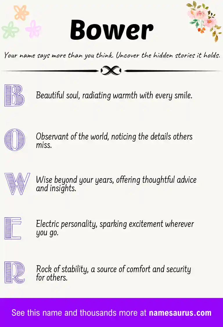 Acrostic poem about Bower.