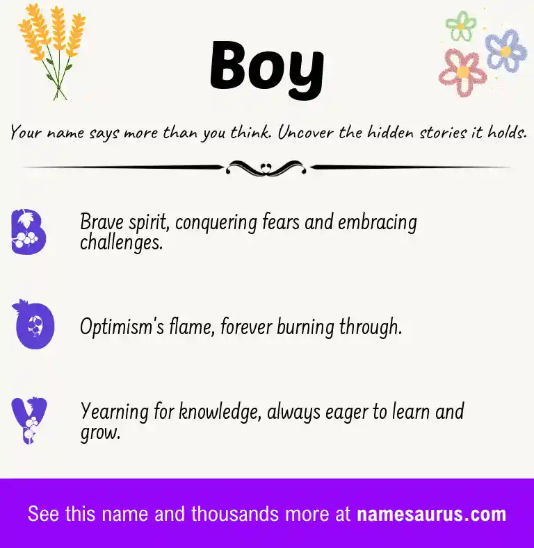 Acrostic poem about Boy.