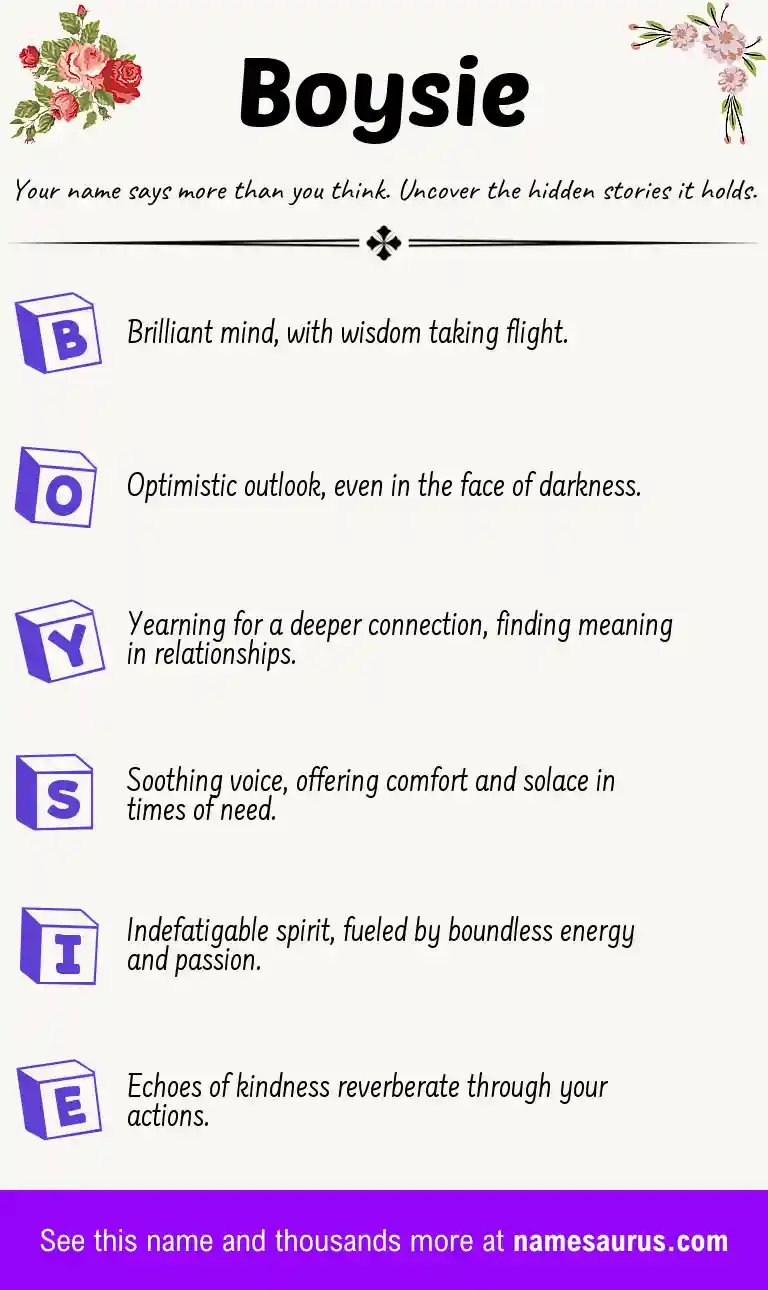 Acrostic poem about Boysie.