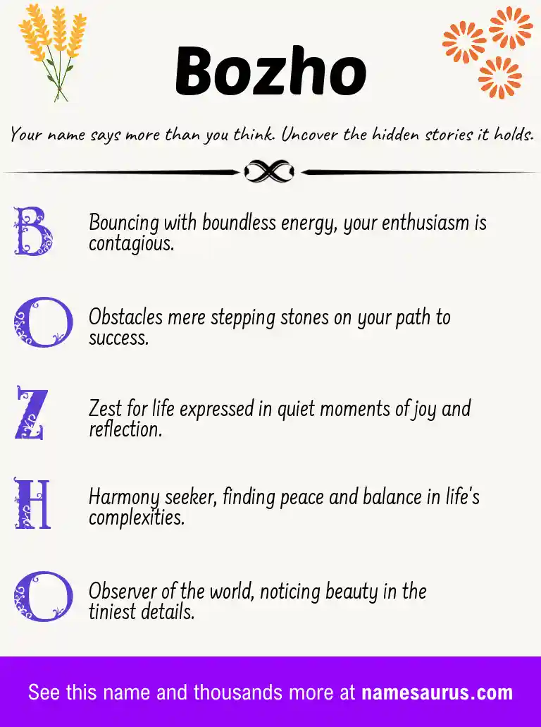 Acrostic poem about Bozho.