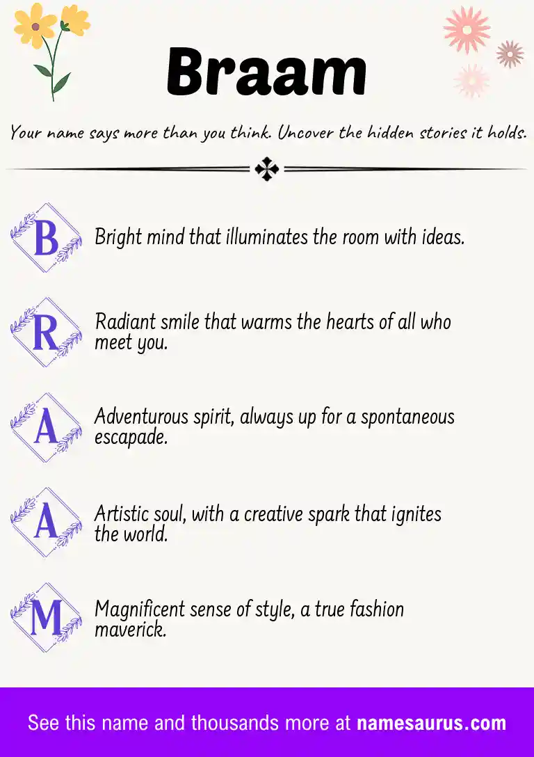 Acrostic poem about Braam.