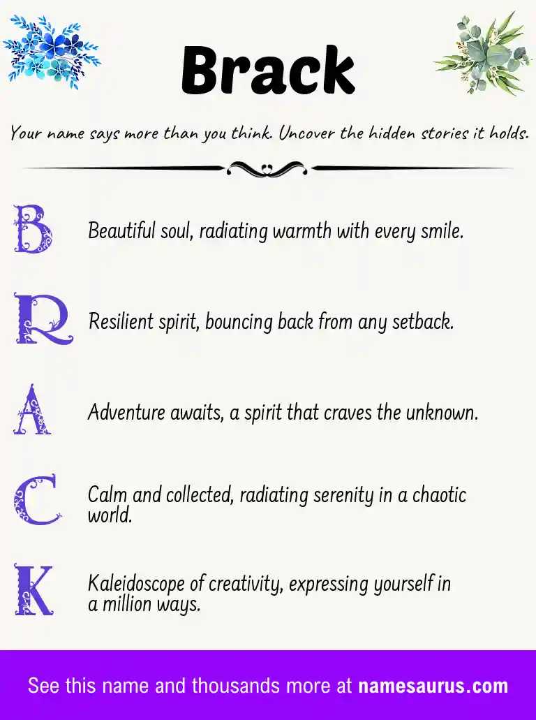 Acrostic poem about Brack.