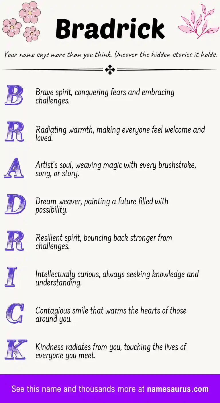 Acrostic poem about Bradrick.