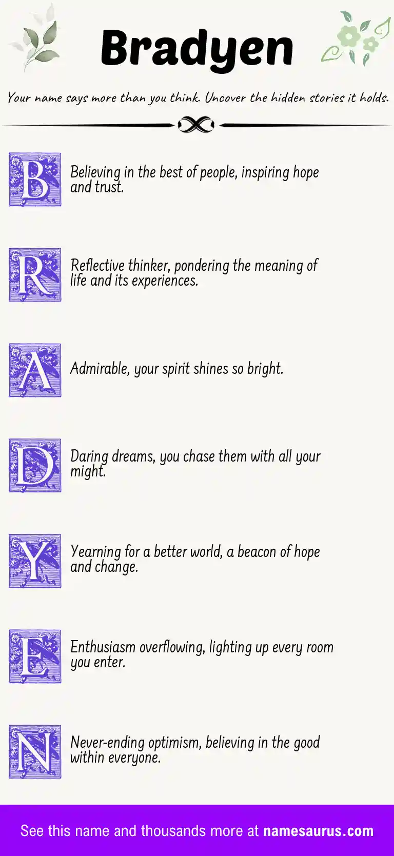 Acrostic poem about Bradyen.