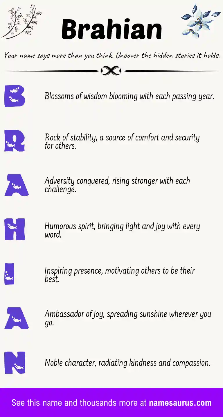 Acrostic poem about Brahian.