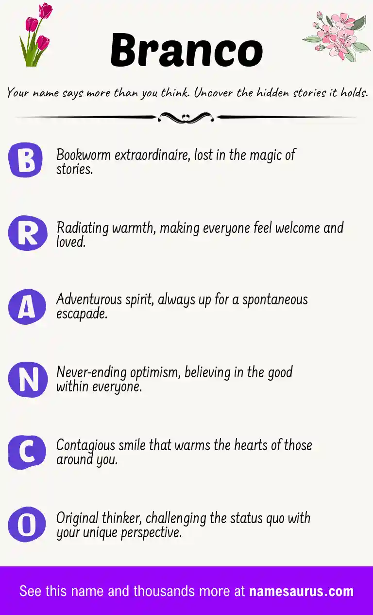 Acrostic poem about Branco.