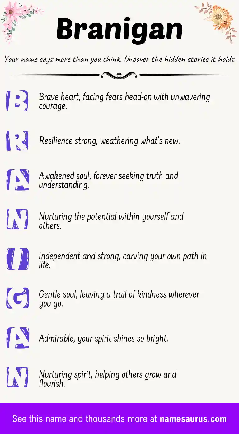 Acrostic poem about Branigan.