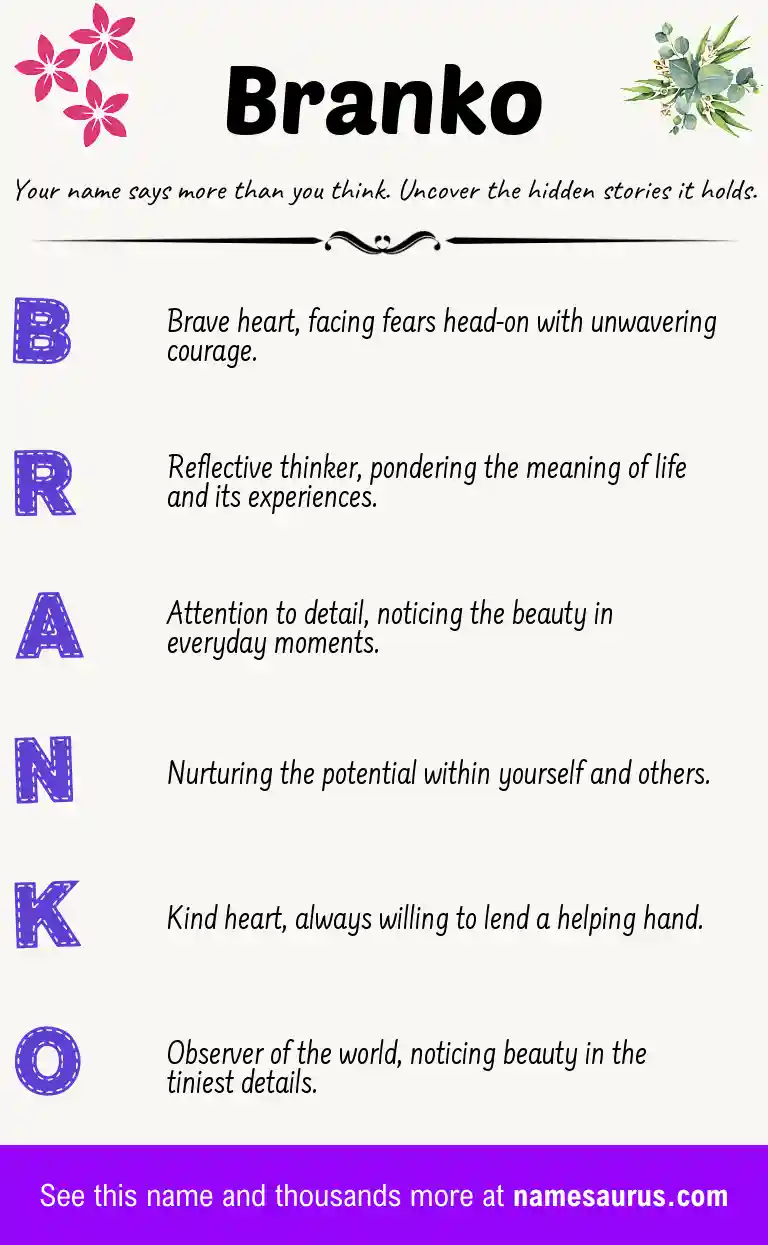Acrostic poem about Branko.