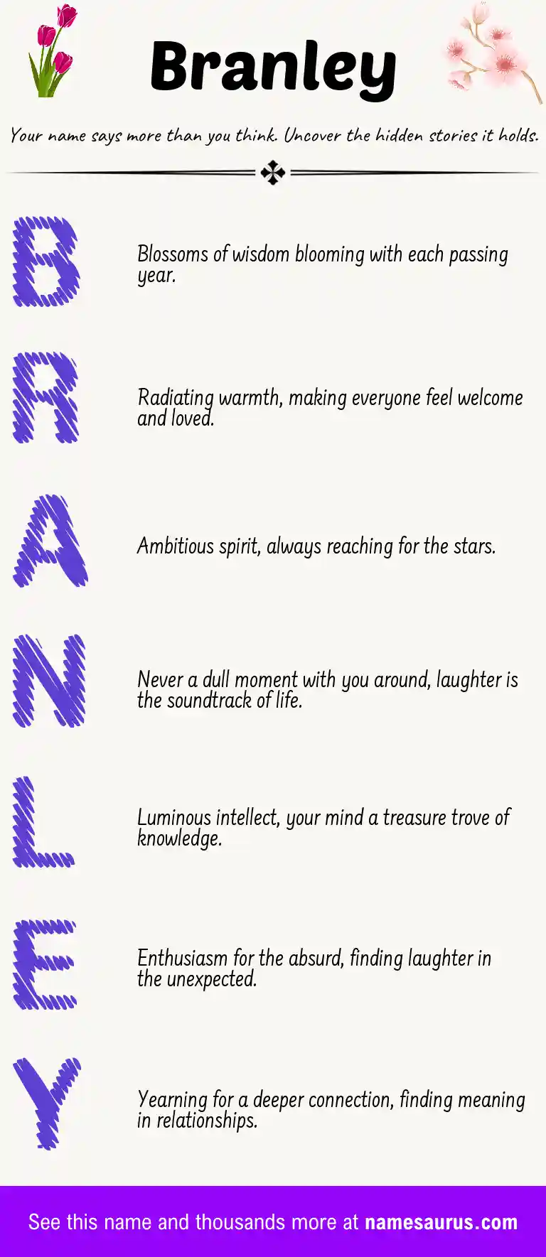 Acrostic poem about Branley.