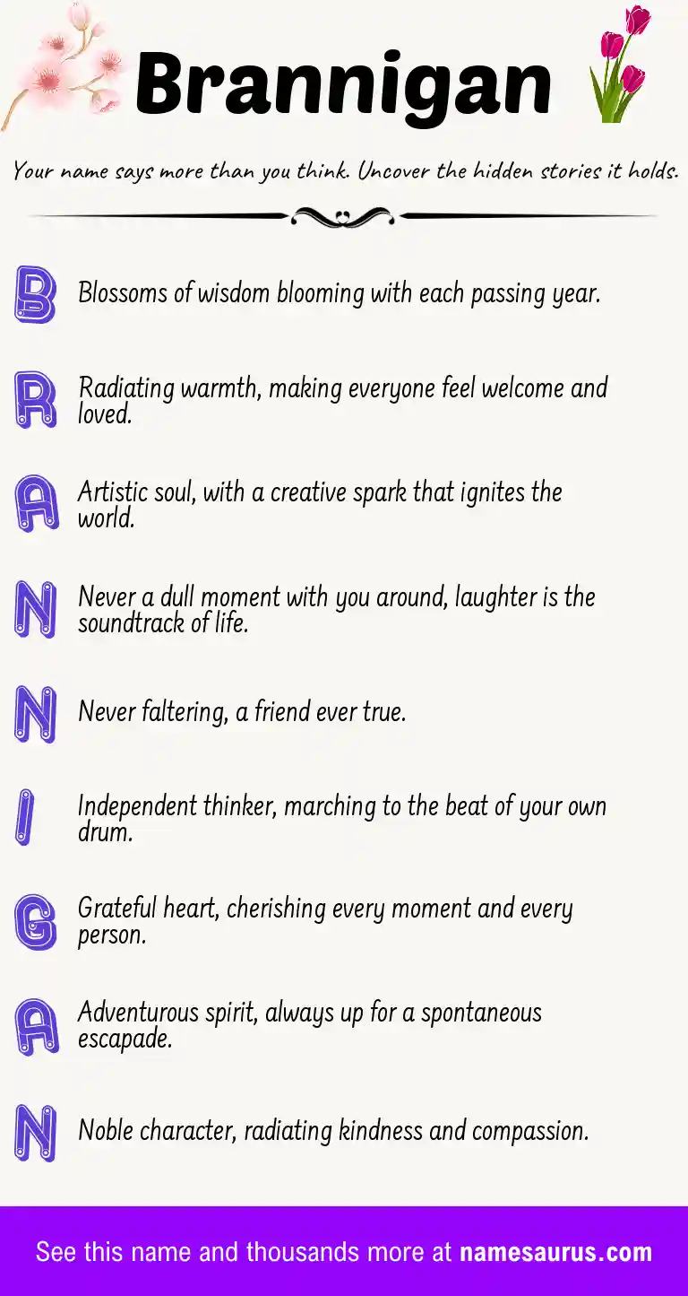 Acrostic poem about Brannigan.
