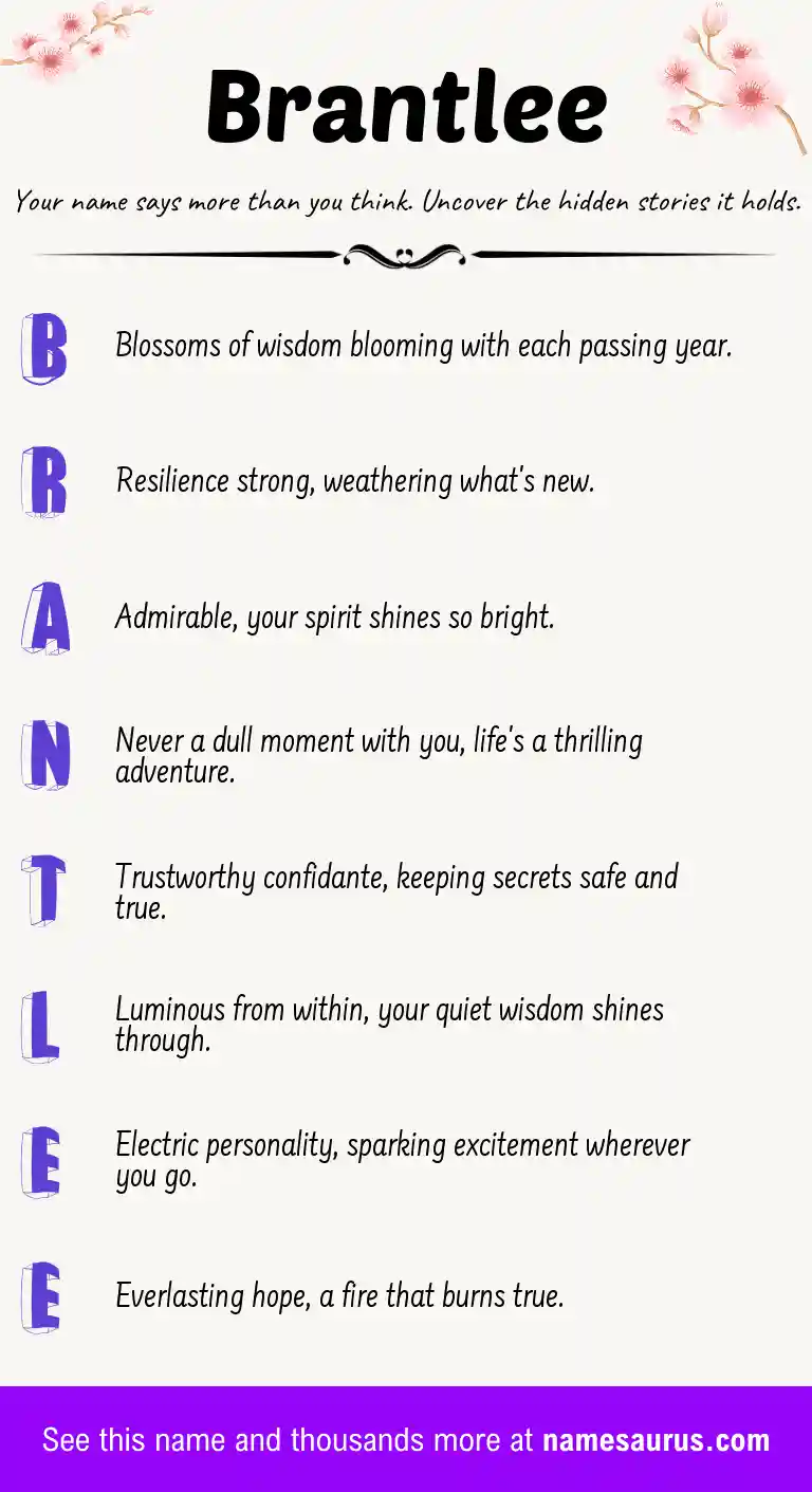 Acrostic poem about Brantlee.